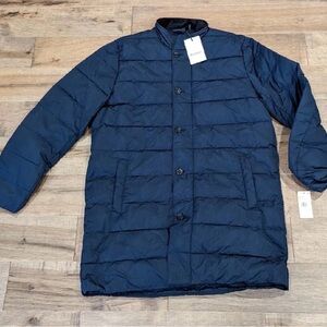 Men’s Barbour Navy Quilted Long Puffer Jacket (XL)